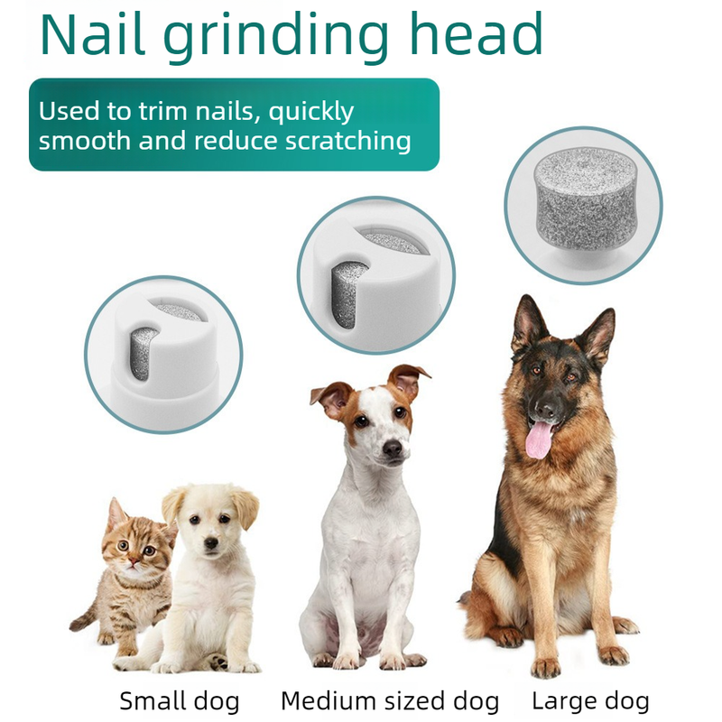 4-in-1 Pet Electric Clipper, Cat and Dog Hair Trimmer and Nail Grinder, Pet Grooming Supplies - Pink