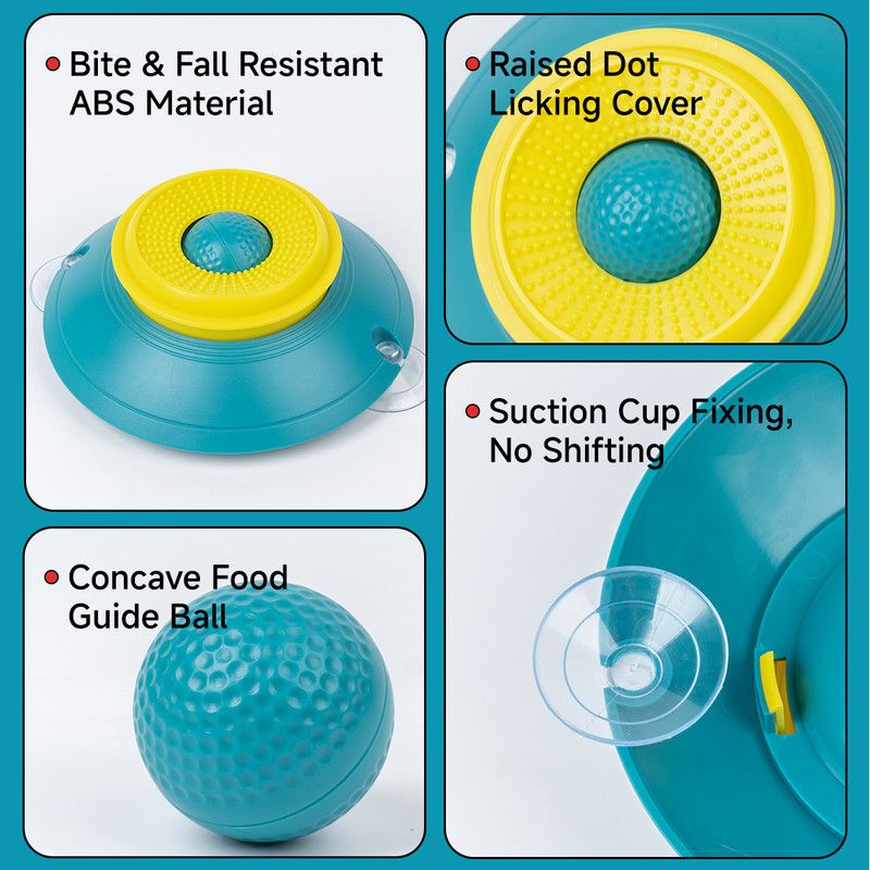 Slow Feeder Lick Bowl, Universal for Cats and Dogs, a Fun and Stimulating Feeding Tool - Green