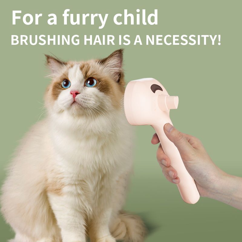Rechargeable Pet Massage Comb with Spray, Anti-Shedding, Detangling, and Cleaning Comb - Green