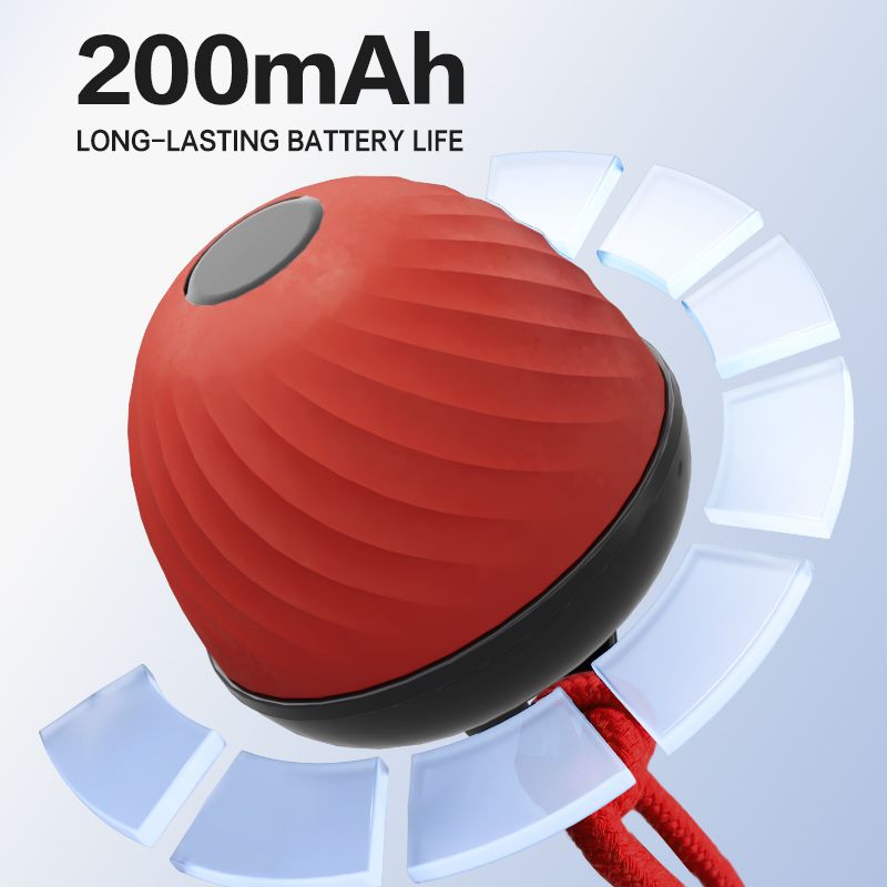 Electric Rolling Pet Ball for Cats and Dogs, Durable, Chew-Resistant, Rope-Knot, Squeaky, and Glowing Toy - Red
