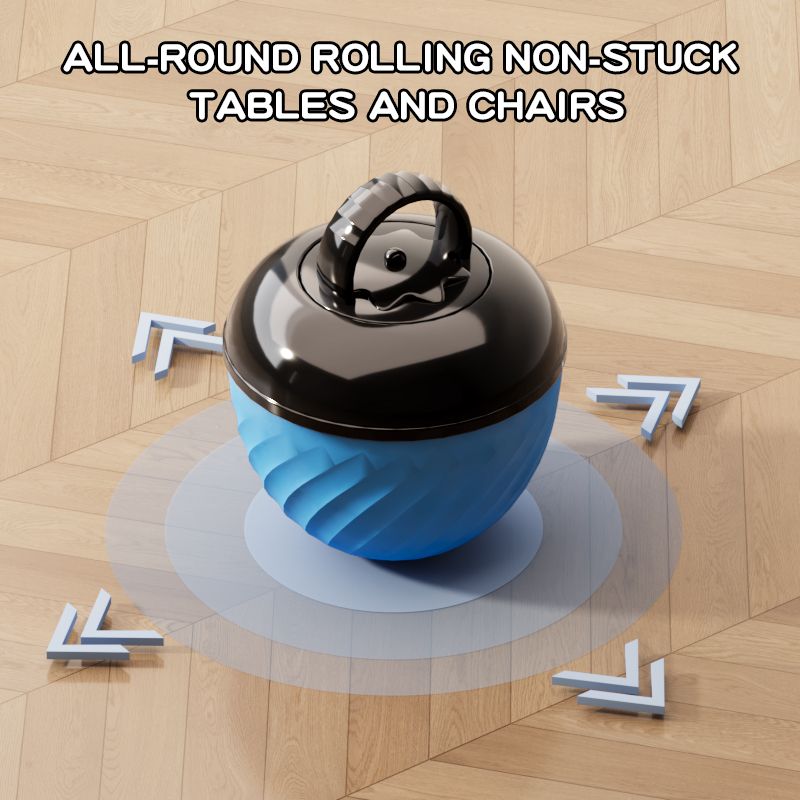Electric Rolling Pet Ball for Cats and Dogs, Durable, Chew-Resistant, Rope-Knot, Squeaky, and Glowing Toy - Blue