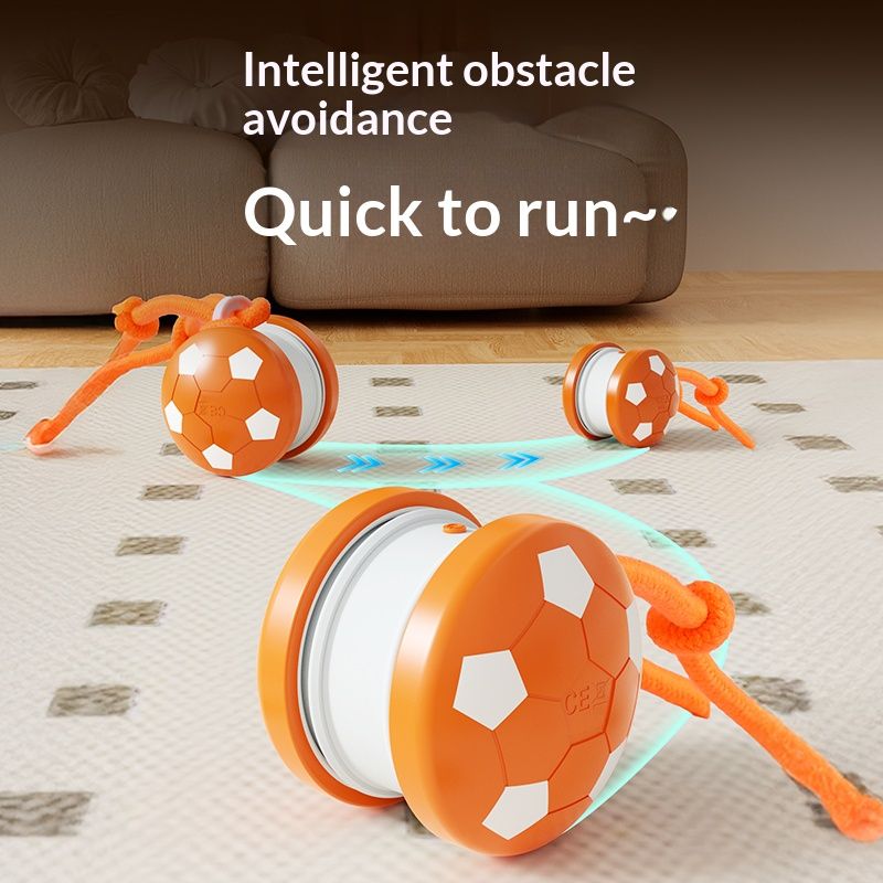 Smart Self-Rolling Pet Toy, Durable Chew Ball for Cats and Dogs to Keep Themselves Entertained - Orange