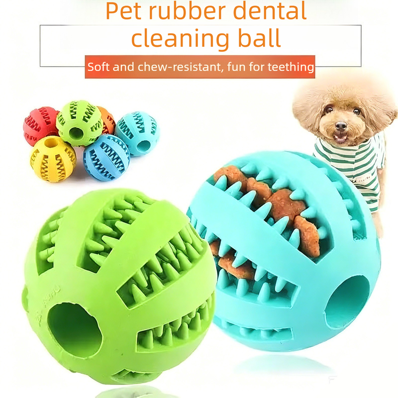 2 Large Pet Food Dispenser Balls, 7 cm – Durable Teething and Dental Care Toys – Red