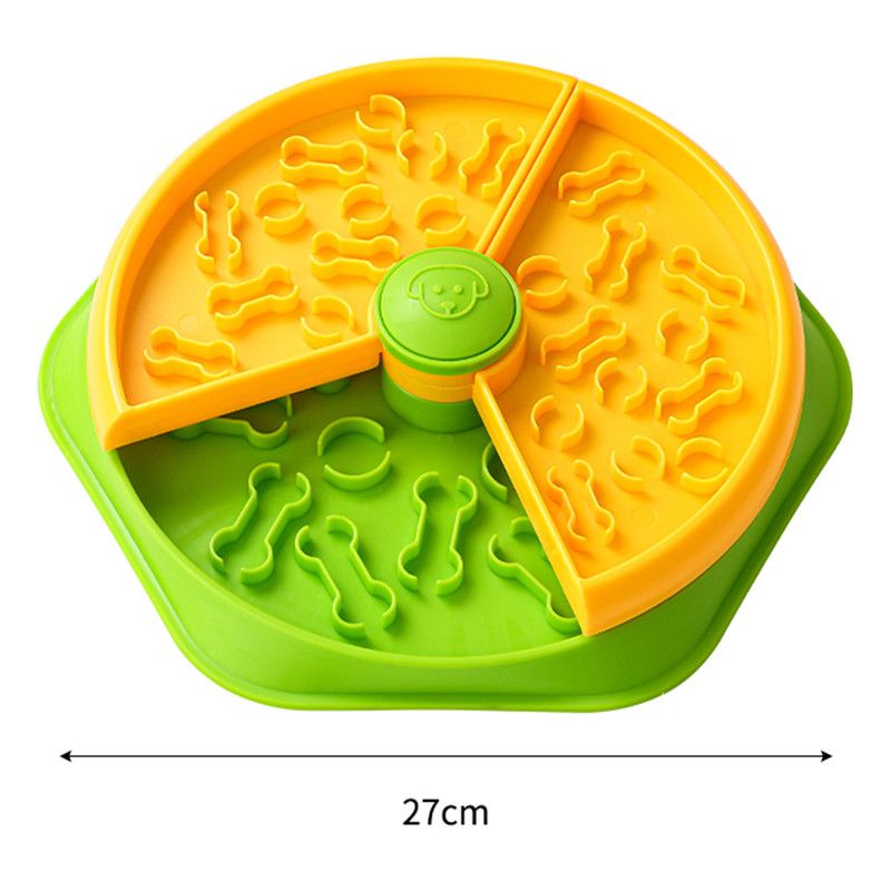 Large 360° Rotating Double-Layer Slow Feeder Bowl, 27 cm, Puzzle Feeder for Cats and Dogs