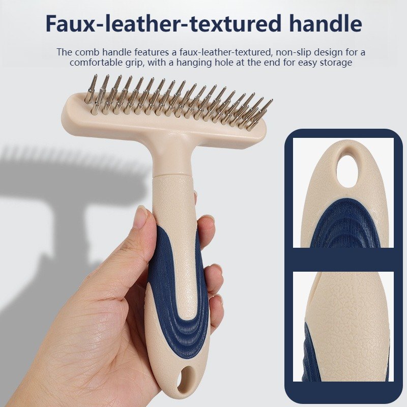 2-Piece Multi-Functional 2-in-1 Pet Comb Set: Detangling and Shedding Comb for Long-Haired Dogs and Cats
