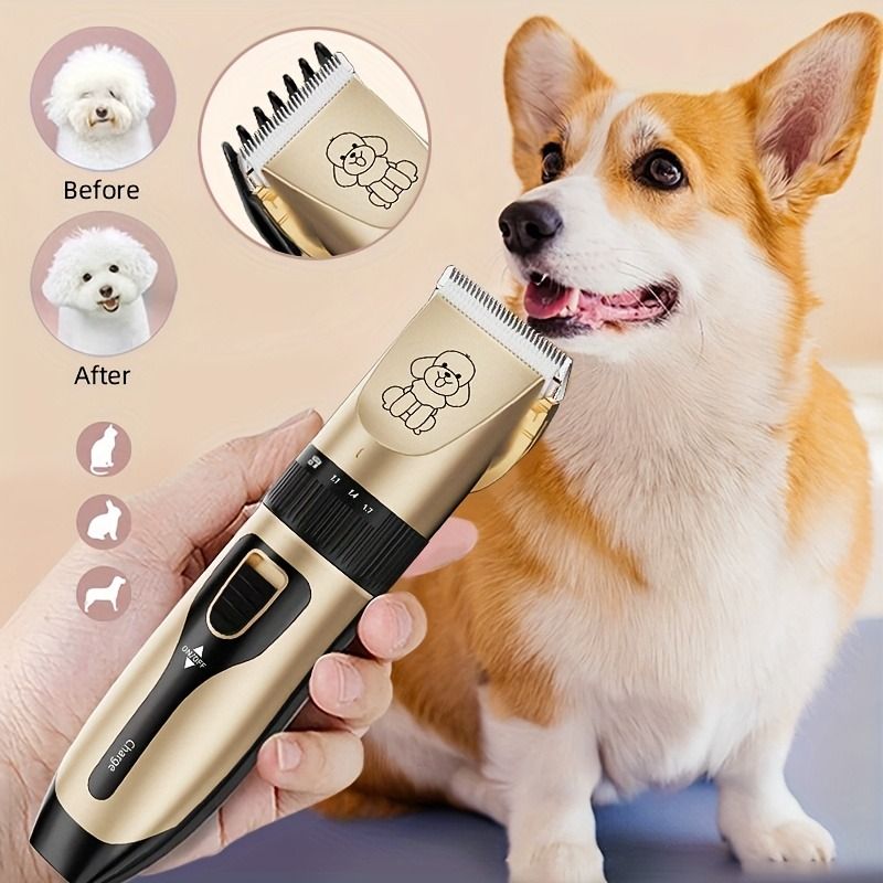 Quiet Pet Grooming Clipper Set for Home Use, Rechargeable Professional Grooming Clipper, Complete Grooming Tool Kit