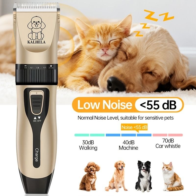 Quiet Pet Grooming Clipper Set for Home Use, Rechargeable Professional Grooming Clipper, Complete Grooming Tool Kit
