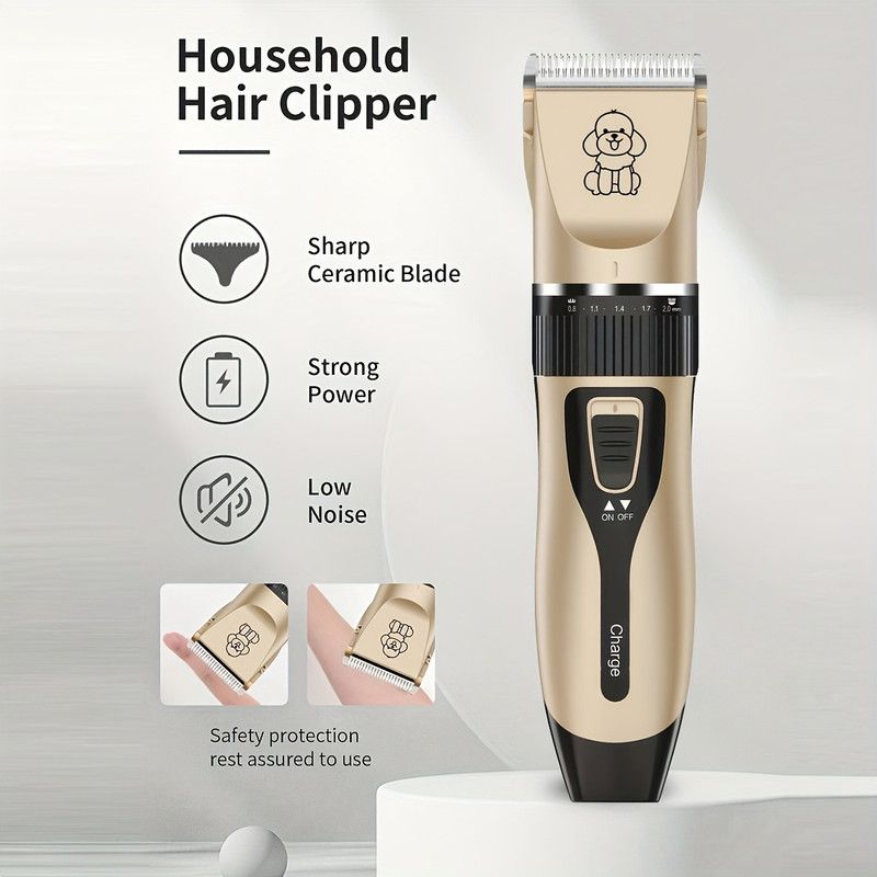 Quiet Pet Grooming Clipper Set for Home Use, Rechargeable Professional Grooming Clipper, Complete Grooming Tool Kit