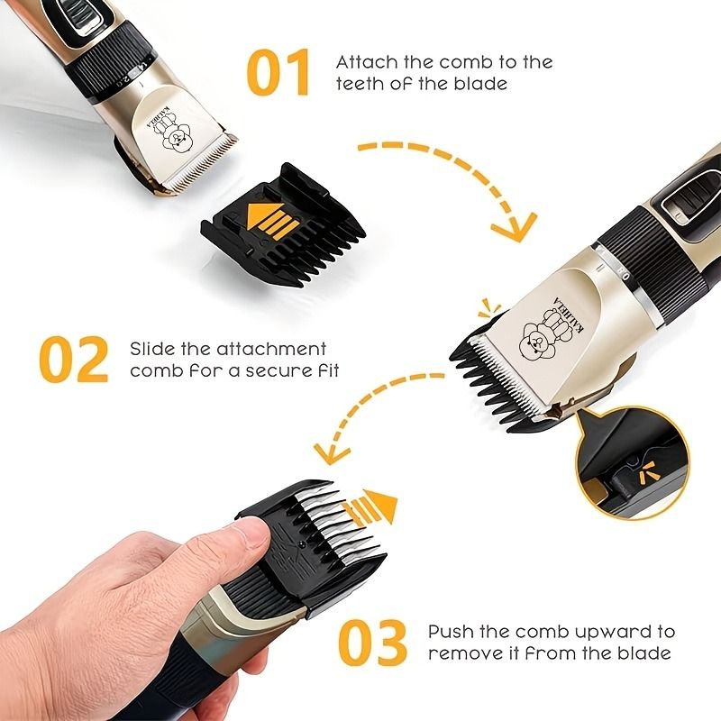 Quiet Pet Grooming Clipper Set for Home Use, Rechargeable Professional Grooming Clipper