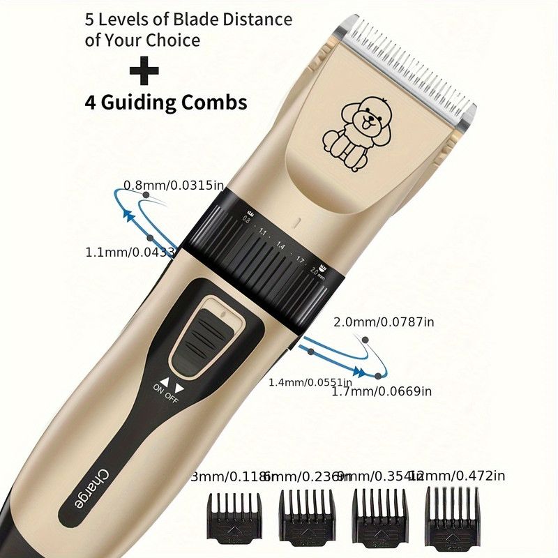 Quiet Pet Grooming Clipper Set for Home Use, Rechargeable Professional Grooming Clipper