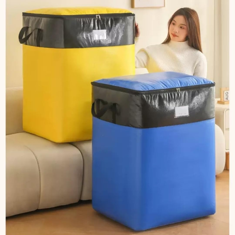 4-Pack 180L Extra-Large Storage Bags, Heavy-Duty, Wear-Resistant, Waterproof Moving Bags - Blue