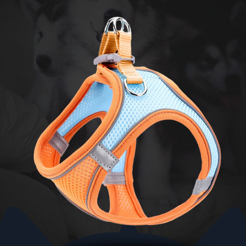 Breathable Reflective Pet Harness Set: Vest-Style Dog Harness + Leash - Black-M