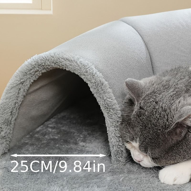 Warm Autumn/Winter Cat Tunnel Bed with Detachable Play-and-Sleep Cat Run – Size S
