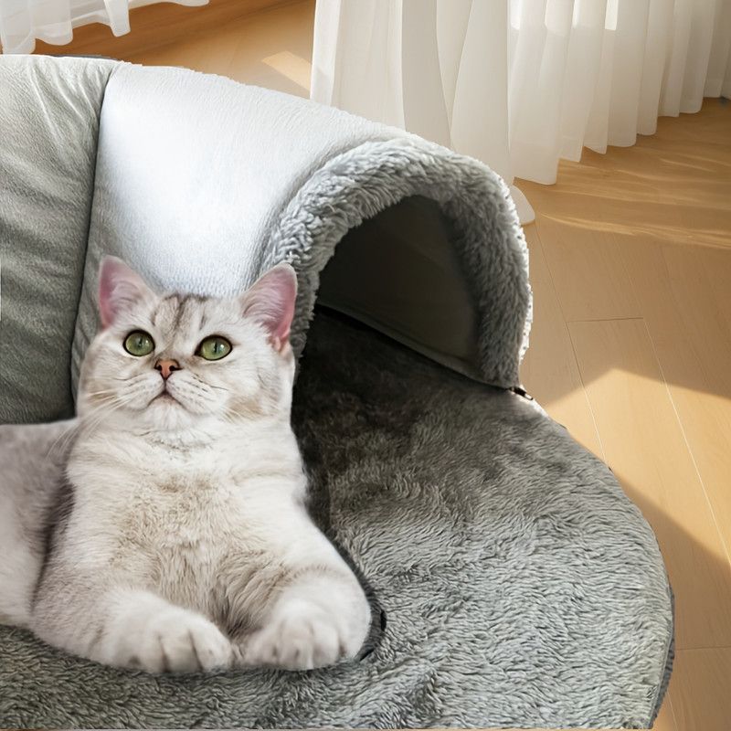 Warm Autumn/Winter Cat Tunnel Bed with Detachable Play-and-Sleep Cat Run – Size S