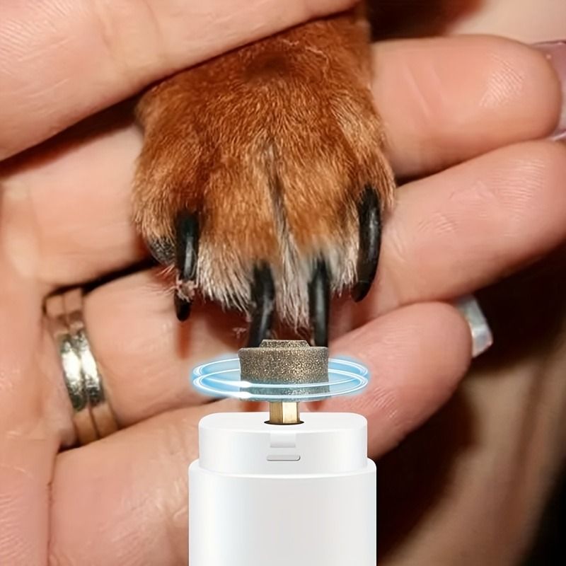 Rechargeable Electric Pet Nail Grinder with LED Light, Universal Grinder for Cats and Dogs - Pink
