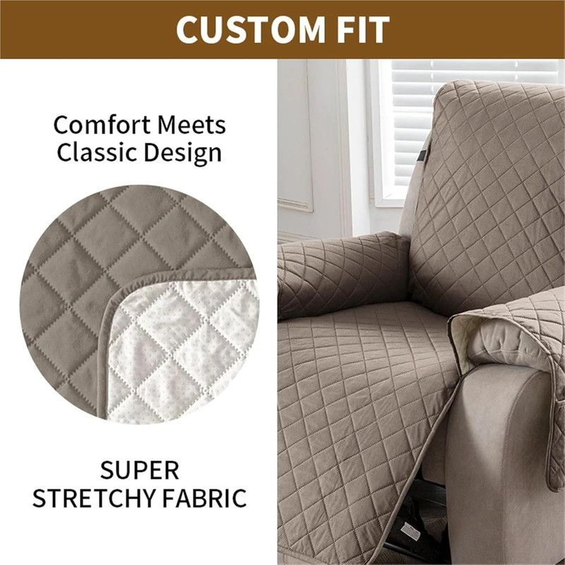 Waterproof and Non-Slip Single Armchair Cushion, Pet-Resistant and Machine-Washable Sofa Cover - Black
