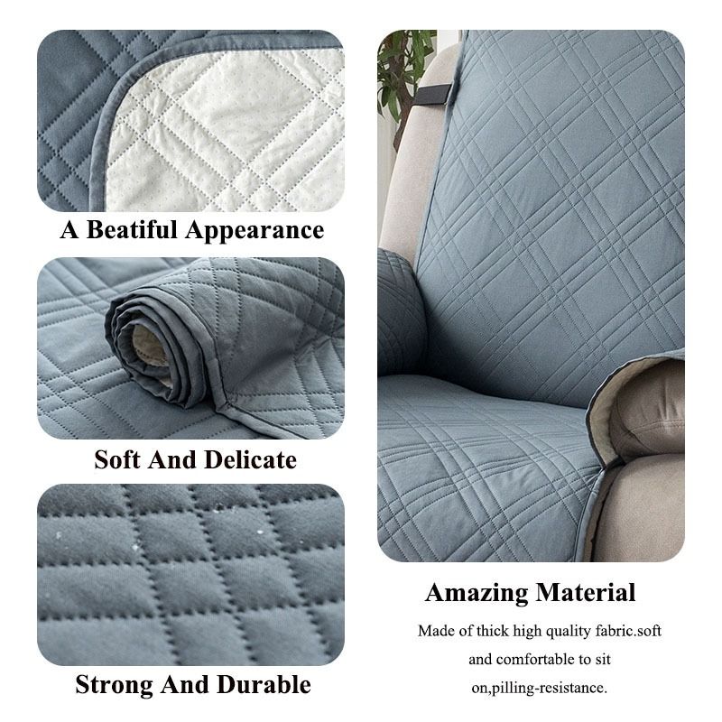 100% Waterproof Triple-Line Quilted Single Armchair Cushion, Non-Slip, Scratch-Resistant, Adjustable - Brown-L