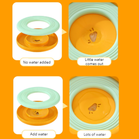Anti-Splash Floating Pet Water Bowl, 1500ml Large Capacity, Tip-Proof and Chin-Dry Design - Yellow