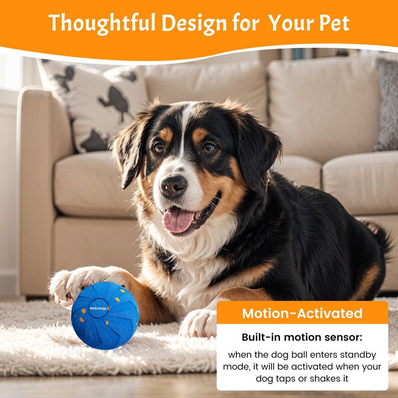 Smart Interactive Dog Toy Ball, Auto-Bouncing and Spinning, E-TPU Bite-Resistant and Rechargeable - Black