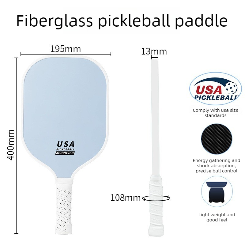 2-Player Pickleball Paddle Set, Durable Glass Fiber Pickleball Racquets with Comfort Grip, Includes 4 Balls & Carry Bag - Pink