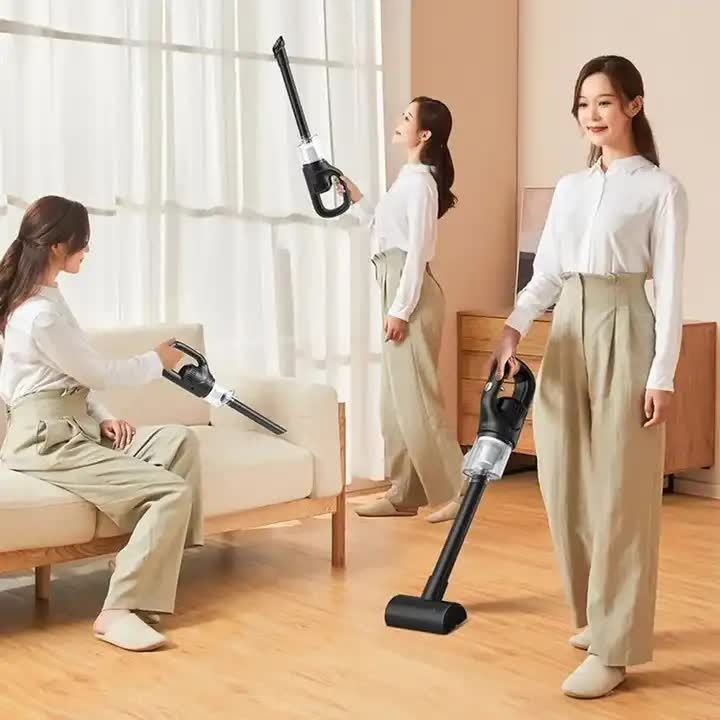 Portable Cordless Handheld Vacuum, High-Power Rechargeable Cleaner with Multiple Nozzles - Black