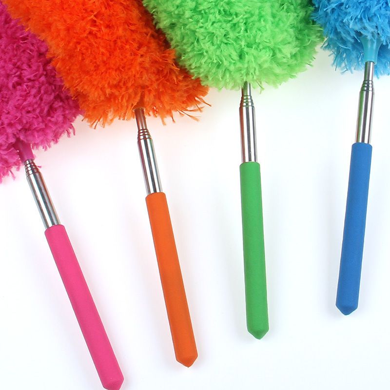 6-Pack, Telescopic Microfiber Duster with Extendable Handle, for High Ceiling & Fan Cleaning - Orange