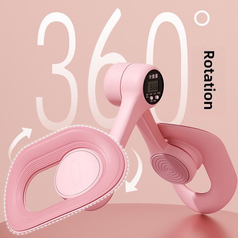 Pink - Multifunctional Thigh Master Trainer with Calorie & Time Counter, Home Kegel Exerciser for Inner Thighs, Buttocks, and Arms