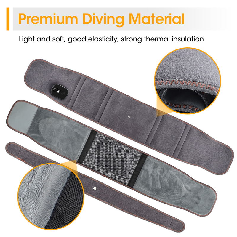 Far Infrared Hot Compress Waist Support Belt, Wireless USB Charging Vibration Massager Belt for Lumbar & Abdomen Care