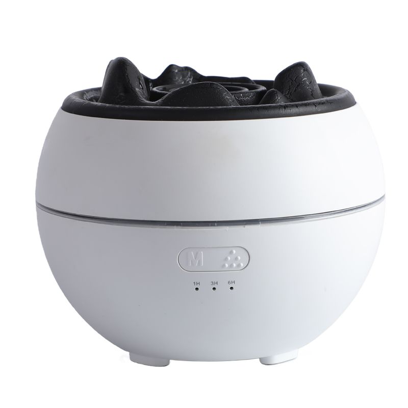 Volcano Flame Aroma Diffuser and Humidifier, 7-Color Changing Lava Fire Essential Oil Diffuser with Timer, 360ml for Home, Bedroom, or Desk – White