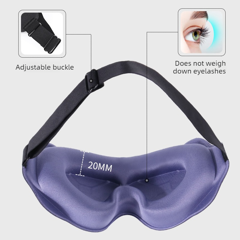 3D Contoured Sleep Mask, Breathable Fabric with Adjustable Strap, Light-Blocking Eye Mask for Sleeping, Napping, and Travel - Brown