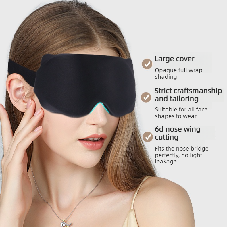 3D Contoured Sleep Mask, Breathable Fabric with Adjustable Strap, Light-Blocking Eye Mask for Sleeping, Napping, and Travel - Brown