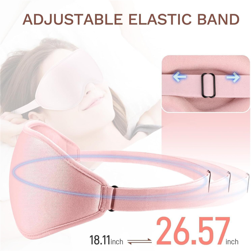 3D Deep Contoured Memory Foam Sleep Eye Mask, Full Light Blocking, Breathable Eye Cover for Travel, Naps, and Nighttime Sleep—Gray