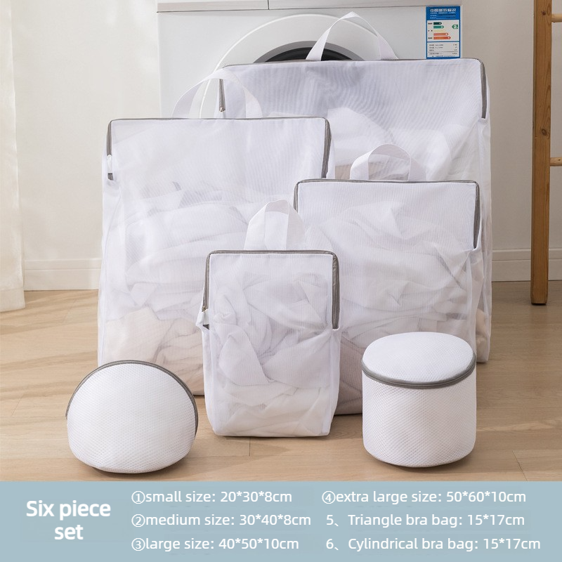 Fine Mesh Laundry Bag Set, 6 Pieces Anti-Snag Washing Bags with Zipper and Handle, for Delicate Clothes,  Bras, Household Laundry