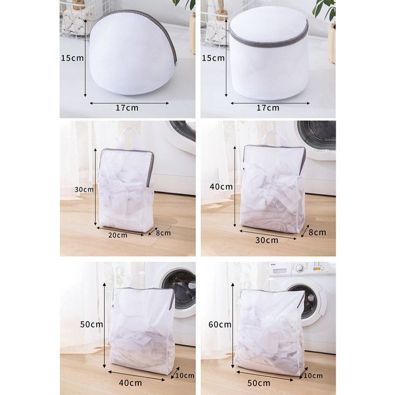 Fine Mesh Laundry Bag Set, 6 Pieces Anti-Snag Washing Bags with Zipper and Handle, for Delicate Clothes,  Bras, Household Laundry