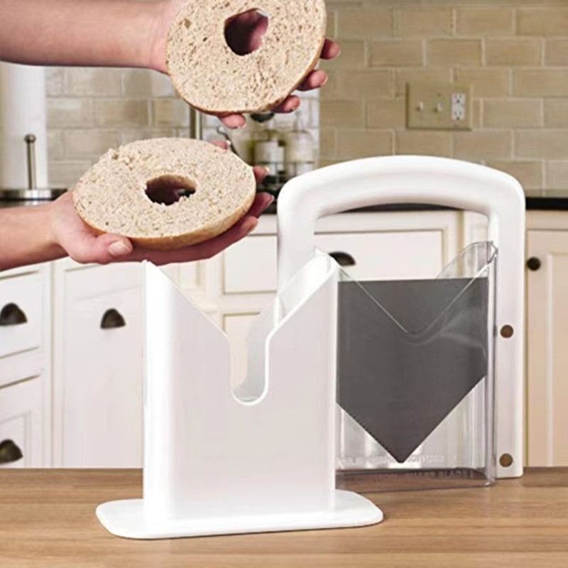Bagel Slicer, Household Bagel Cutter, Convenient Kitchen Baking Tool—White