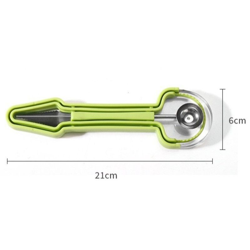 2-Piece 3-in-1 Stainless Steel Fruit Carving Scoop, Multi-Function Melon Seed Remover Kitchen Tool