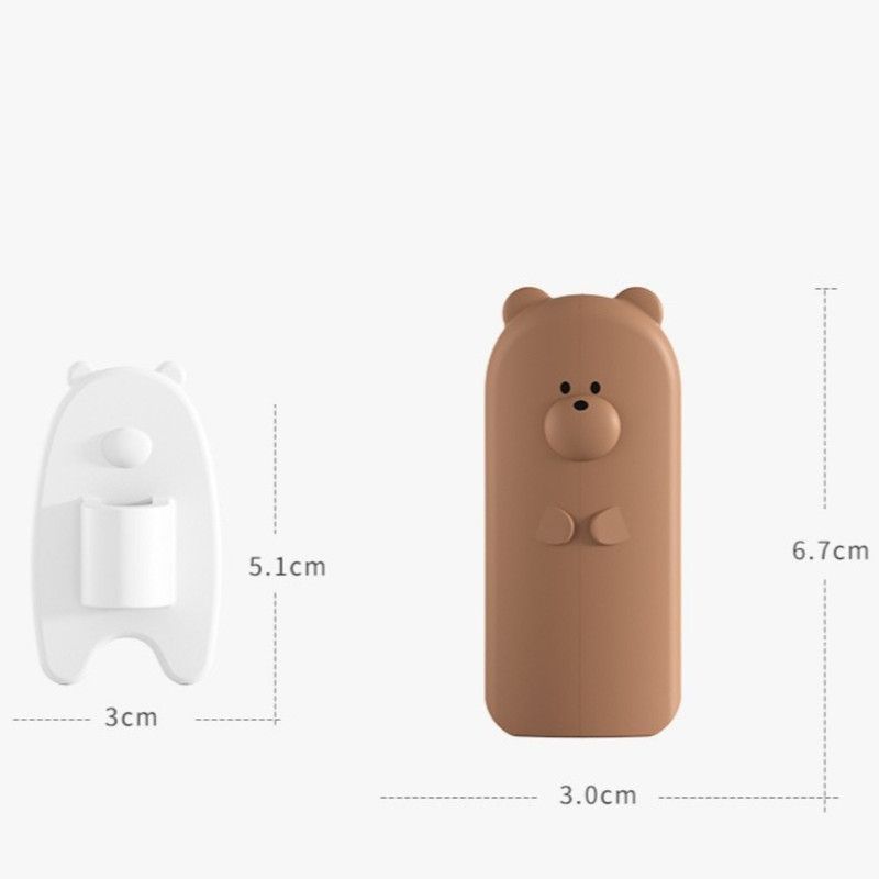 Cute Bear Door Pinch Guard, Baby Safety Door Stopper, No-Drill Door Clip, 3-Pack—White