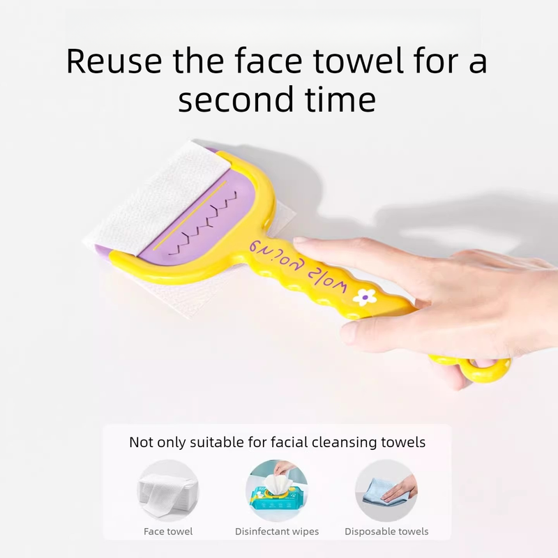 Multi-Functional Toilet Gap Cleaning Scraper, Long-Handled, Hands-Free Bathroom Hard-to-Reach Corner Cleaner, Clamp Cleaning Tool—Yellow