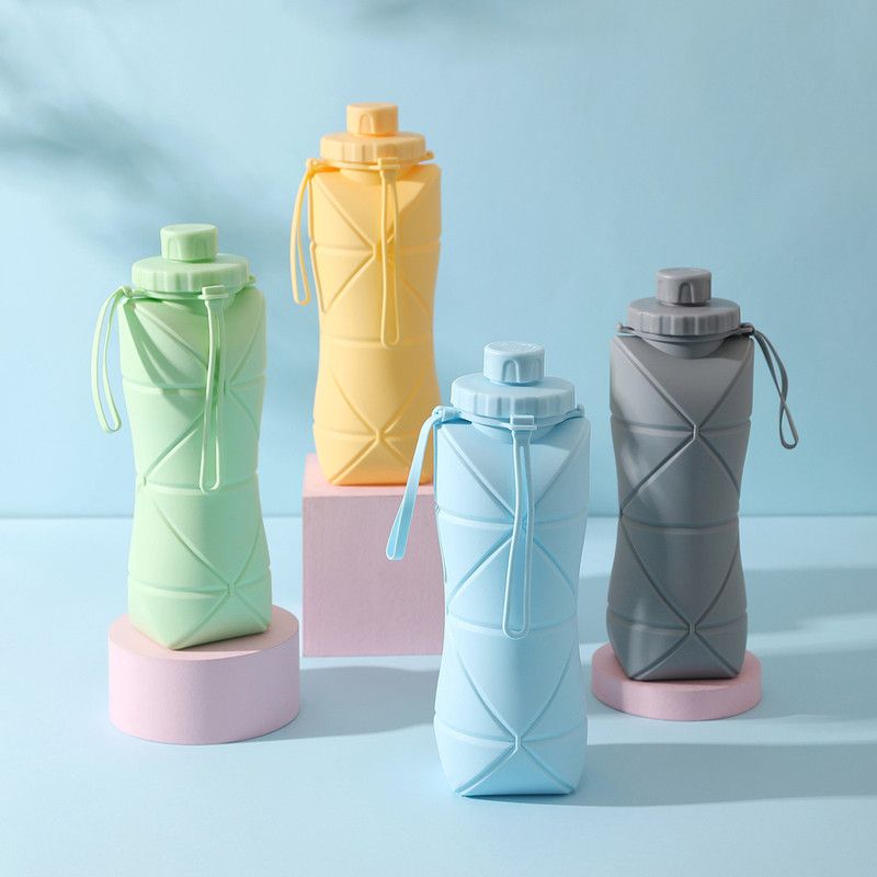 800ml Large-Capacity Food-Grade Silicone Folding Water Cup, Portable Outdoor High-Temperature Resistant Water Bottle, Travel and Camping Compressible Water Bottle, Travel Water Cup - Green