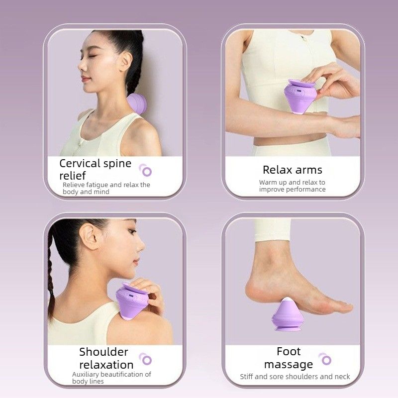 Electric Suction Cup Massage Ball – Deep Tissue Vibrating Massager with Heat Therapy (Purple)
