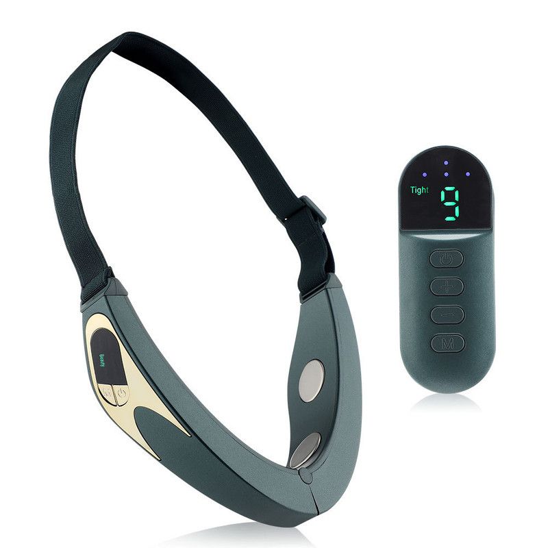 Red & Blue LED Light Therapy Beauty Device with Microcurrent EMS, Constant Temperature Magnetic Heat, and V-Shaped Face Lifting