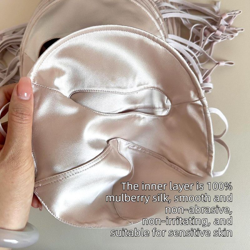 Mulberry Silk Sun Protection Face Mask – UV Blocking Breathable Dust Mask for Outdoor Cycling (Short Style, Pink)
