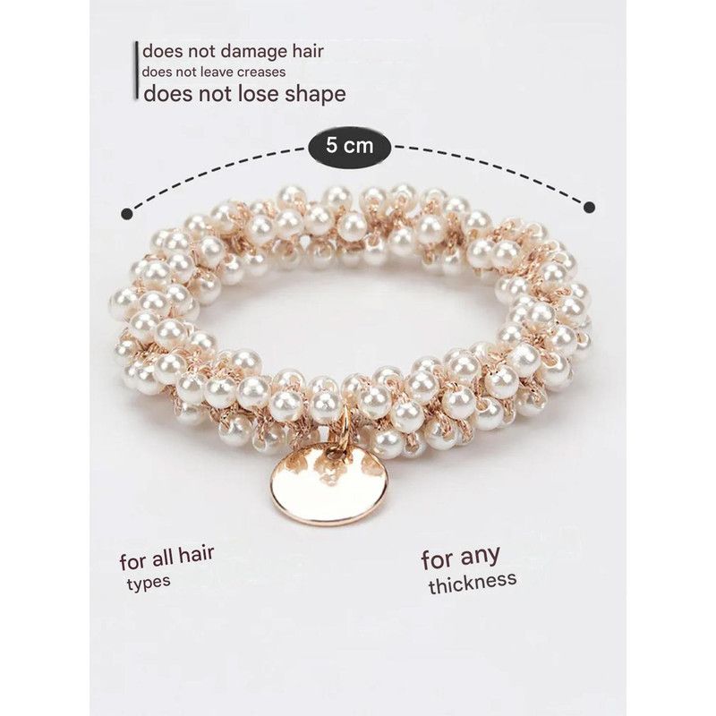 3-Pack Simple & Stylish Crystal Hair Ties for Women – Ponytail Elastic & Bracelet 2-in-1