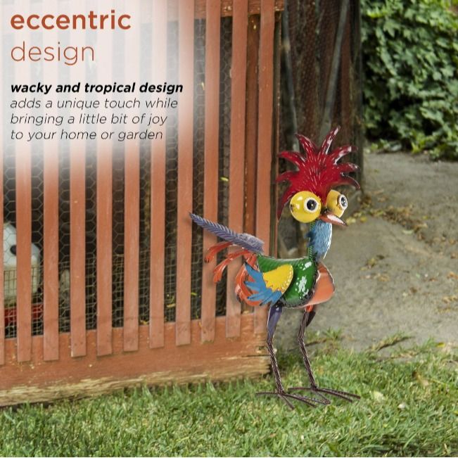 hanksgiving Rooster Garden Statue – Rustic Outdoor Yard Decor