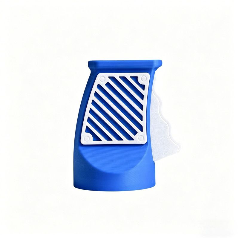3D printed desktop ornament of a one-handed can opener, for beverages.Blue