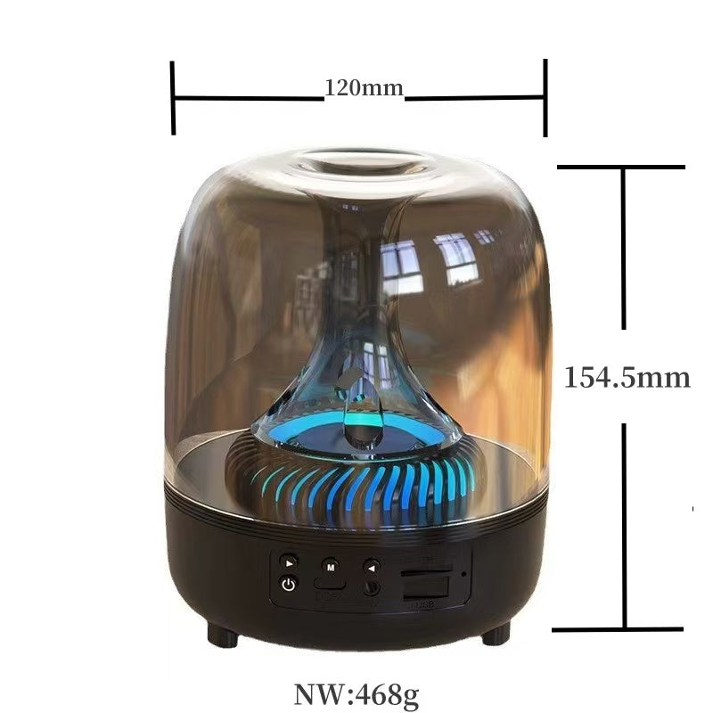 Portable Wireless Speaker with 12D Surround Bass, RGB Water Ripple Ambient Light, wireless 5.3, Hands-Free Calling, Wireless Speaker for Home, Outdoor, Party, Compatible with iPhone, Android, Laptop, Red