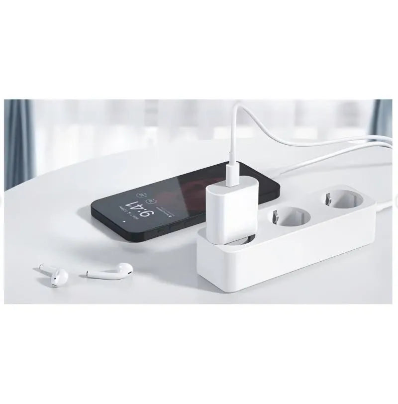 20W USB-C Fast Charger with 1m Lightning Cable - White, Compatible with iPhone 11/12/13/14/X