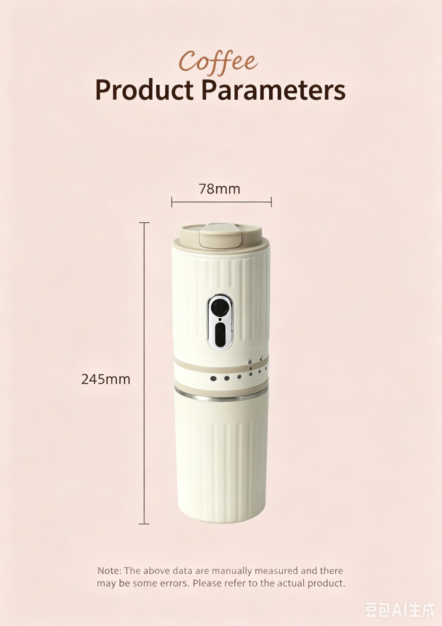 【Portable Electric Coffee Maker, All-in-One Grinder & Brewer with 7 External Adjustable Grind Settings, 1500mAh Rechargeable Battery, 304 Stainless Steel Cordless Drip Coffee Machine for Home Office Travel Camping】