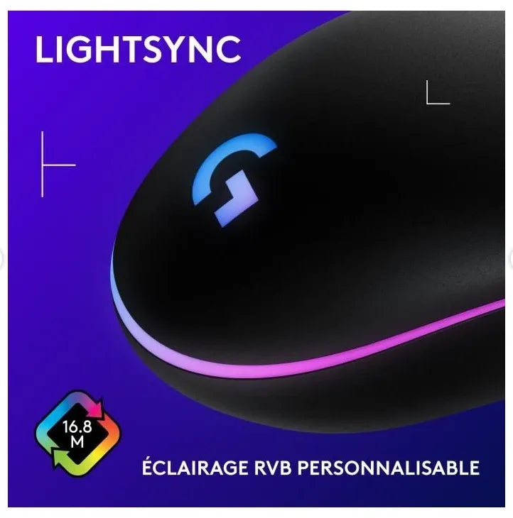 Logitech G203 LIGHTSYNC Wired Gaming Mouse - Black