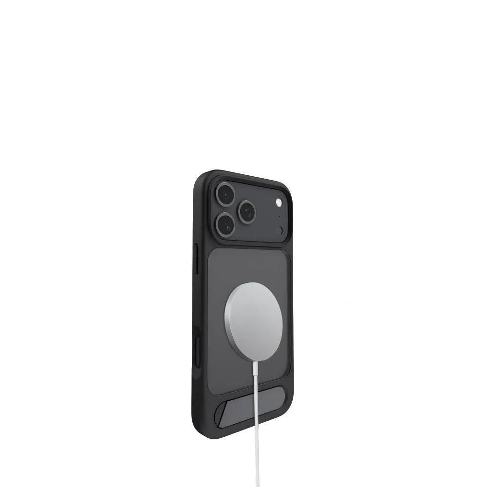 MagSafe Case for iPhone 17 - Grey Matte Shockproof Cover with Hidden Kickstand